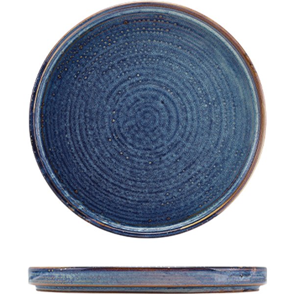 Terra Porcelain Aqua Blue Low Presentation Plate 21cm - Pack of 6