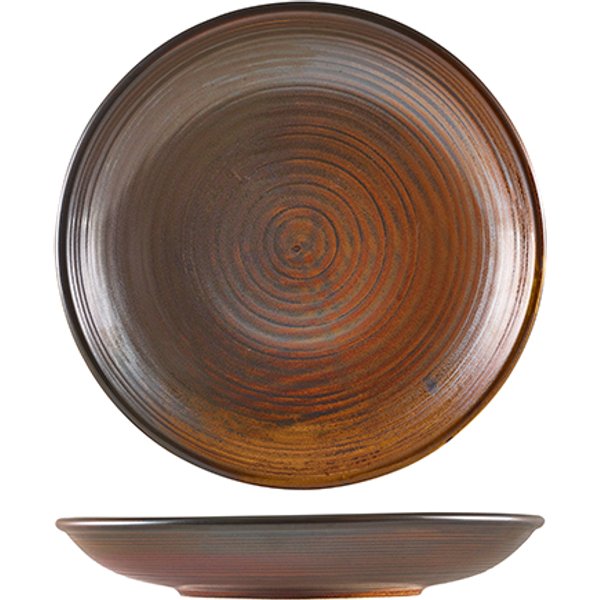 Terra Porcelain Rustic Copper Deep Coupe Plate 25cm - Pack of 6