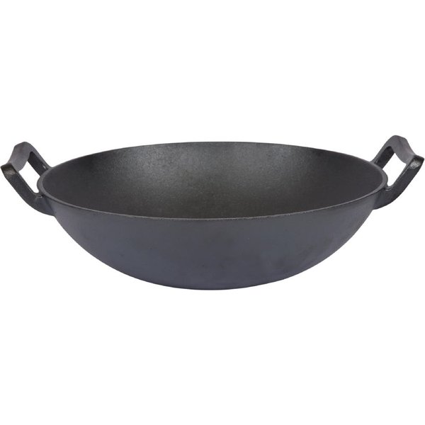 Dexam School of Wok Pre-Seasoned Cast Iron Flat Base Wok 300mm