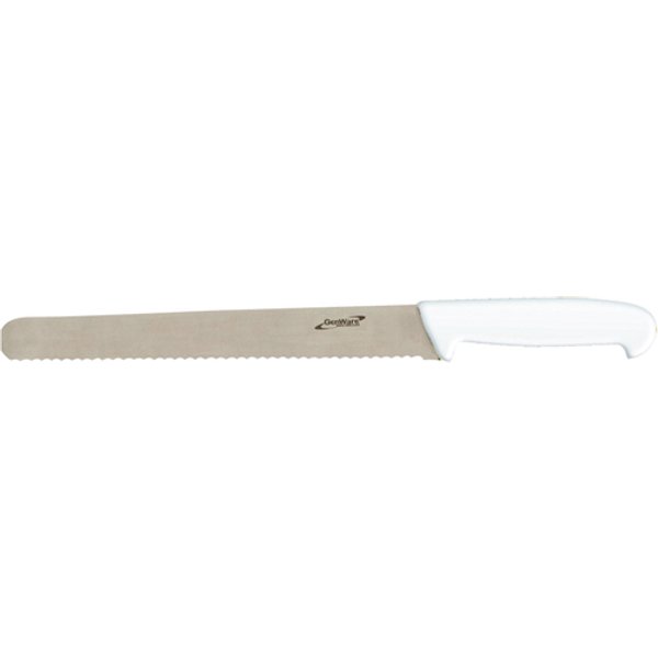 Genware 12'' Slicing Knife White (Serrated)