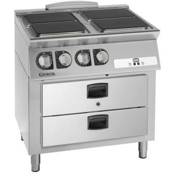 Giorik CE74QGMC - 4 Plate electric boiling top + 2 x 1/1gn holding drawers