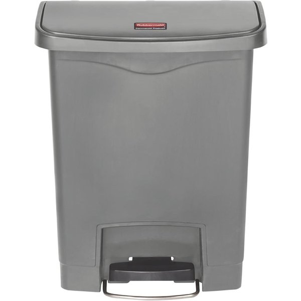 Rubbermaid Slim Jim Front Step-On Pedal Bin Grey 30Ltr