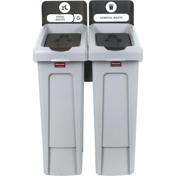 Rubbermaid Slim Jim Two Stream Recycling Station 2x 87Ltr