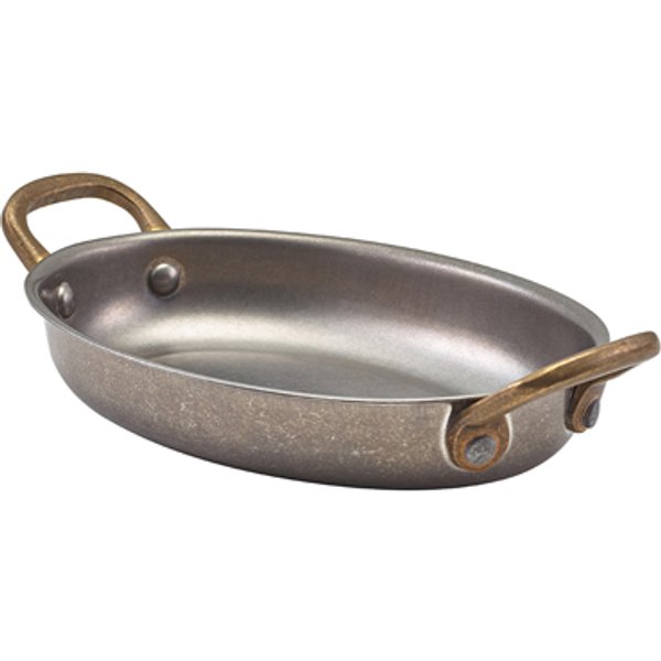 GenWare Vintage Steel Oval Dish 16.5 x 12.5cm - Pack of 6