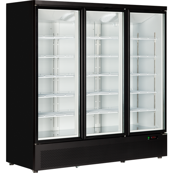 Atom Maxi F3DB BLACK Glass Door Freezer