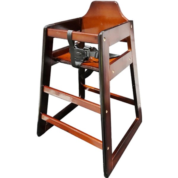 Wooden High Chair - Dark Wood