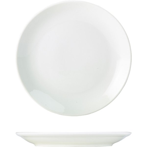 Genware Porcelain Coupe Plate 22cm/ 8.5" - Pack of 6