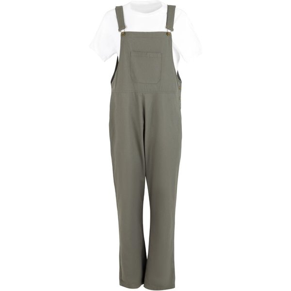 Southside Bib & Brace Cotton Canvas Dungarees Khaki Black M