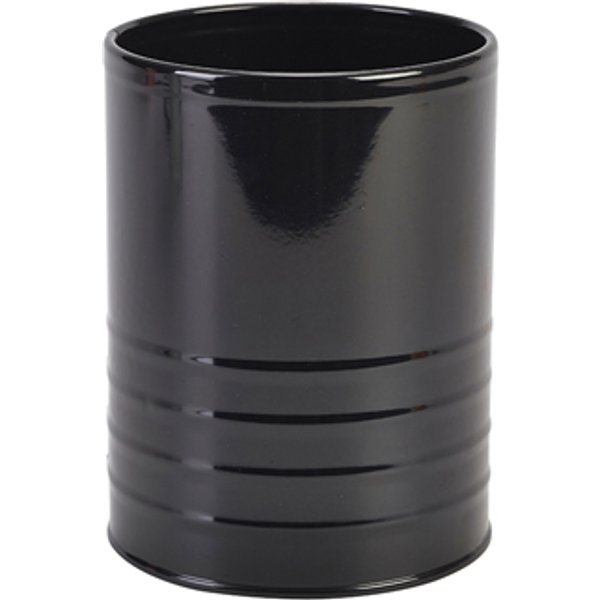 Galvanised Steel Can 11cm Dia x 14.5cm Black