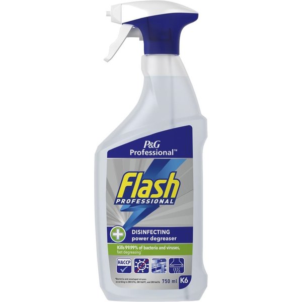 Flash Professional Disinfecting Power Degreaser Cleaning Spray 750ml (6 pack)