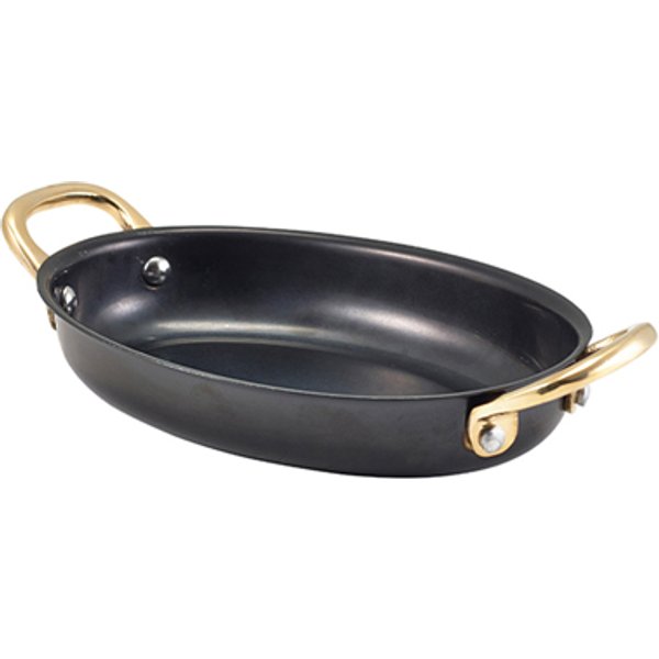 GenWare Black Vintage Steel Oval Dish 16.5 x 12.5cm - Pack of 6