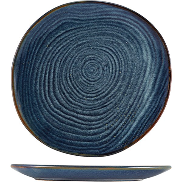 Terra Porcelain Aqua Blue Organic Plate 28.5cm - Pack of 6