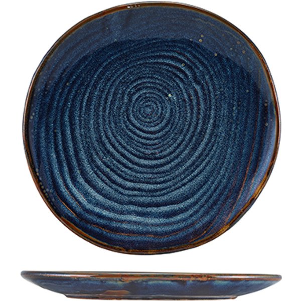 Terra Porcelain Aqua Blue Organic Plate 21cm - Pack of 6
