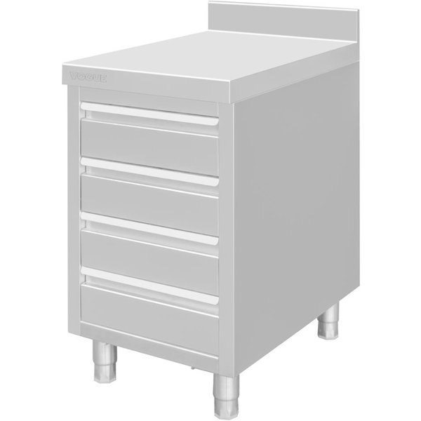 Vogue Stainless Steel 4 Drawer Workstation with 100mm Upstand