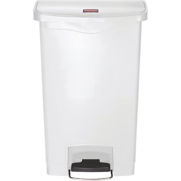 Rubbermaid Slim Jim Front Step-On Pedal Bin White 50Ltr