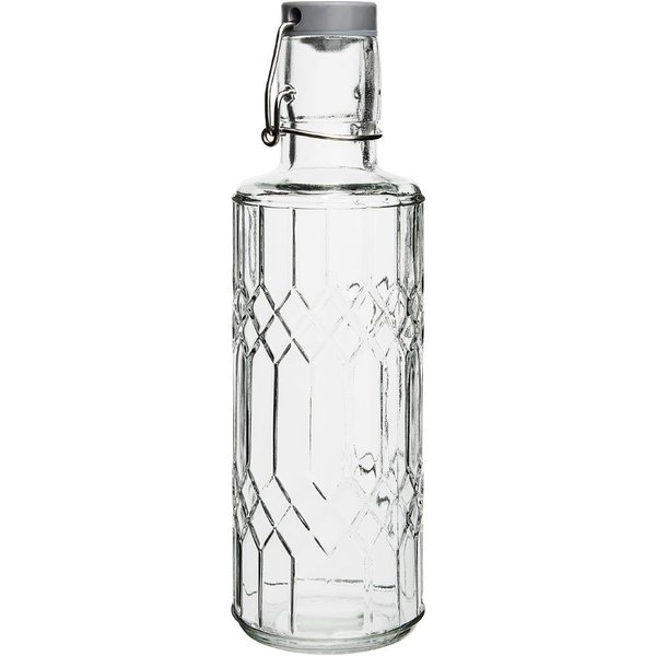 Olympia Geo Glass Water Bottle with Stopper 640ml (6 Pack)