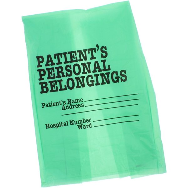 Hd Patients Personal Belongings Bag Green 80 Gauge 24"x39"