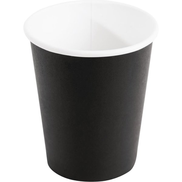 Fiesta Recyclable Coffee Cups Single Wall Black 225ml / 8oz (Pack of 1000)