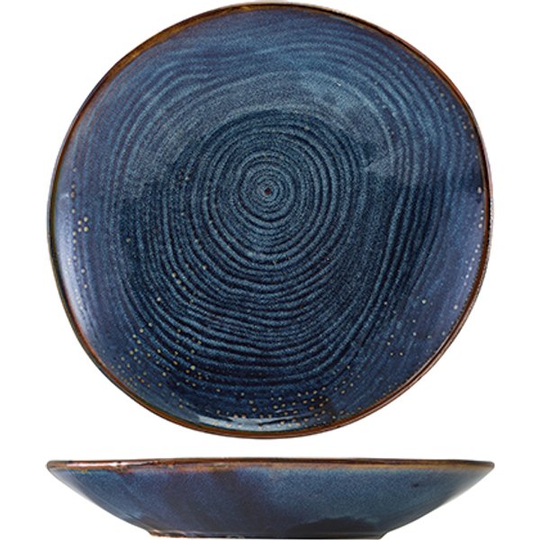 Terra Porcelain Aqua Blue Organic Coupe Bowl 26.5cm - Pack of 6