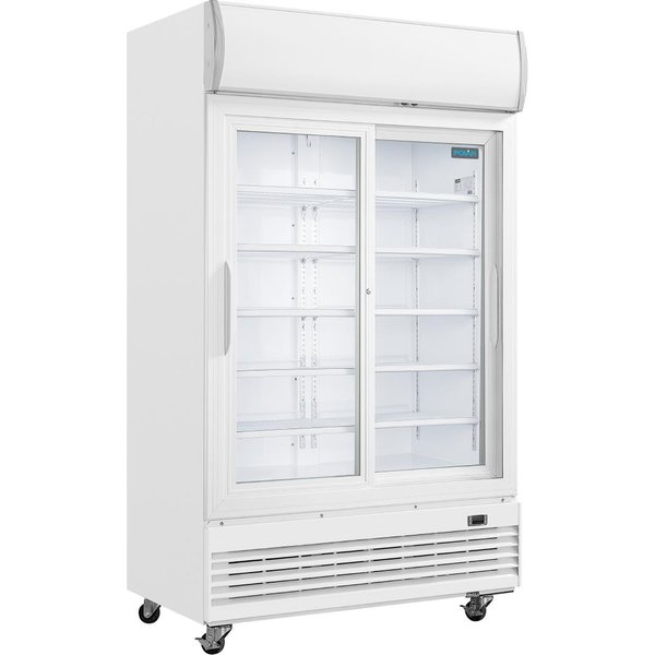 Polar G-Series Upright Display Cooler with Light Box 950Ltr with Sliding Doors