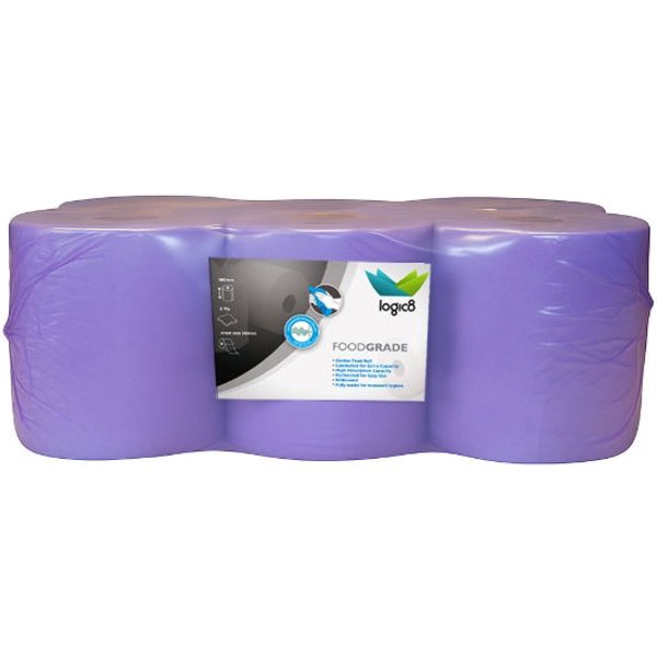Logic8 400 Sheet Blue Centrefeed Roll (LT1)(6)