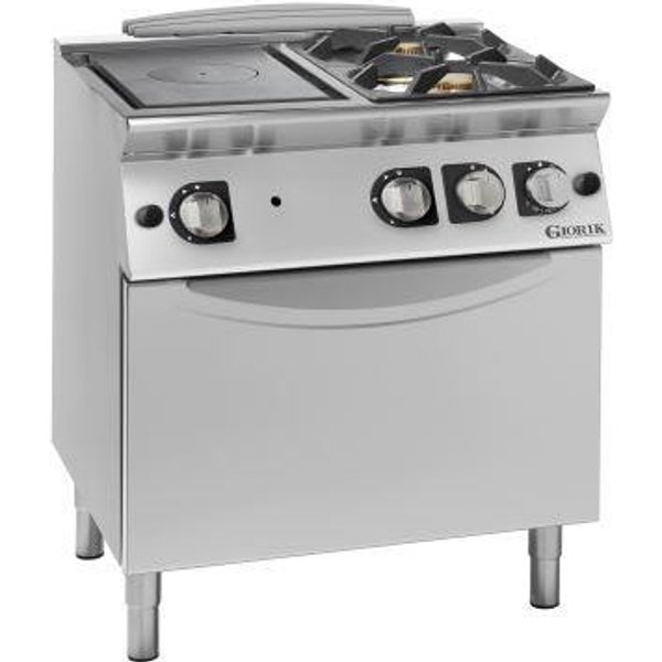 Giorik TG74FTR Medium Duty Gas Solid Top Range + 2 open burners
