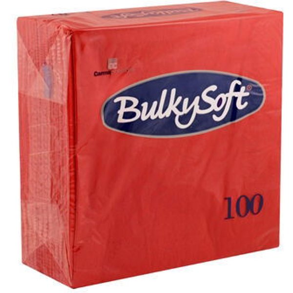 BulkySoft 40x40cm Red 2ply 4 Fold Dinner Napkin (20x100)