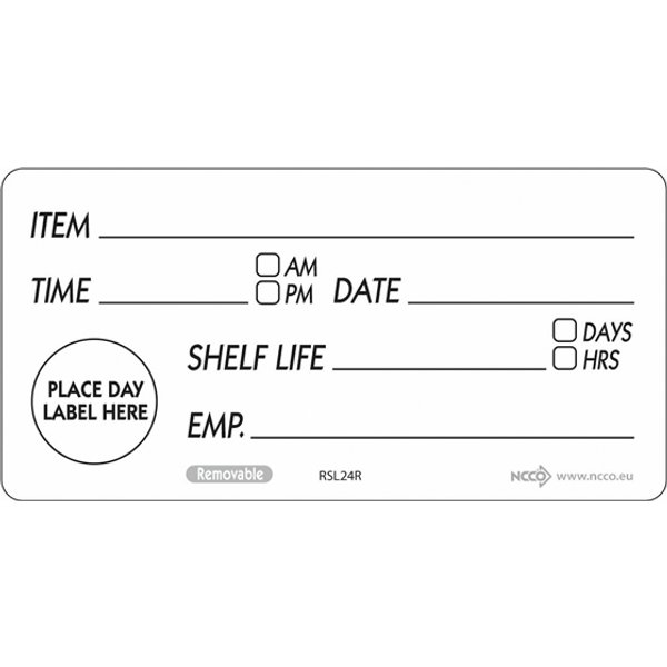 50 X 100mm Removable Shelf Life Label (500)