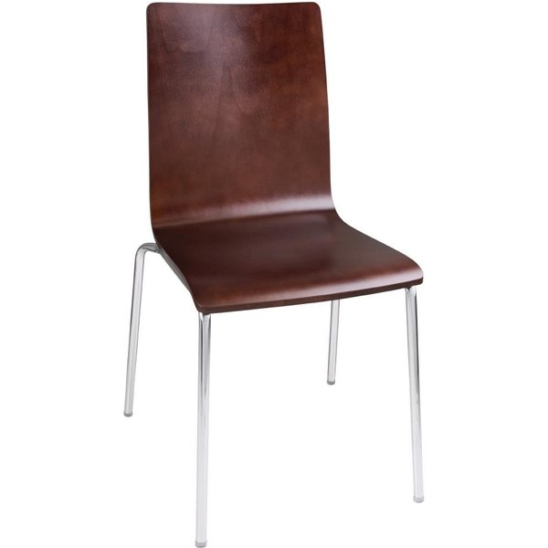 Bolero Square Back Side Chair Dark Chocolate Finish (Pack of 4)