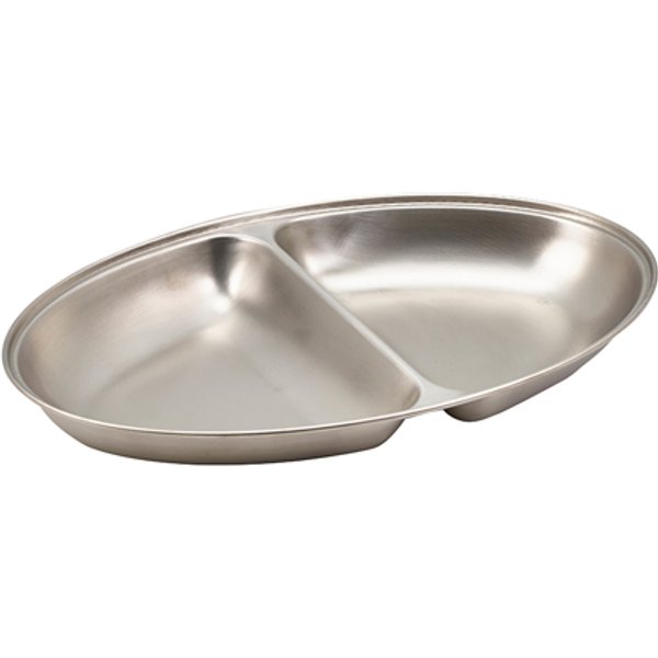 GenWare Stainless Steel Two Division Oval Vegetable Dish 30cm/12"