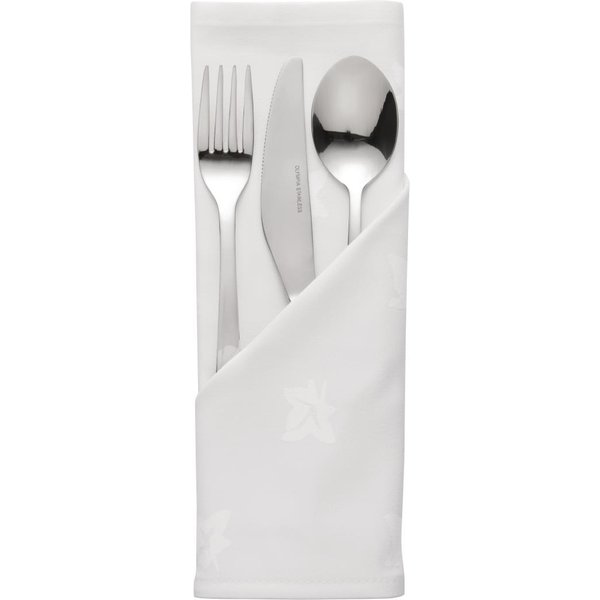 Mitre Luxury Luxor Cotton Napkins Ivy Leaf White 450 x 450mm (10 pack)
