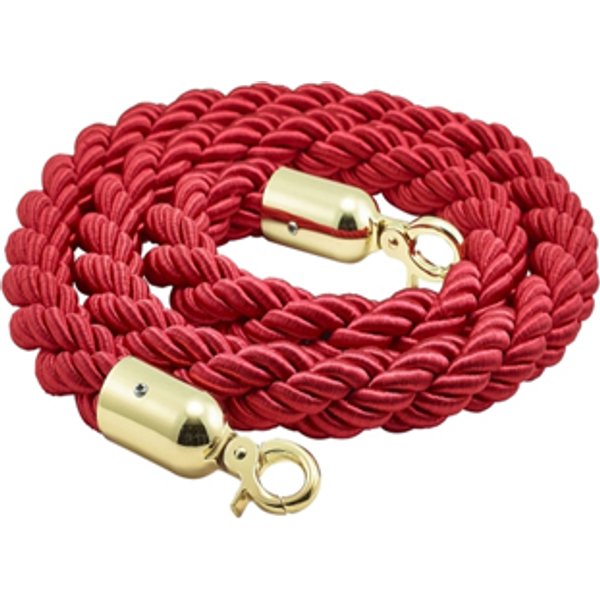Barrier Rope Red- Brass Plated Ends