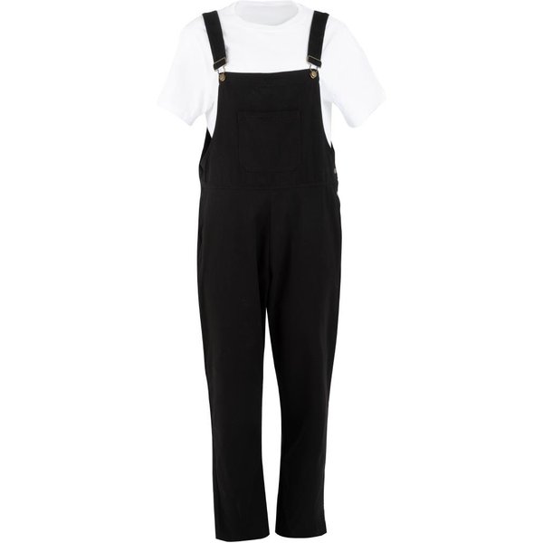Southside Bib & Brace Cotton Canvas Dungarees Cotton Black M