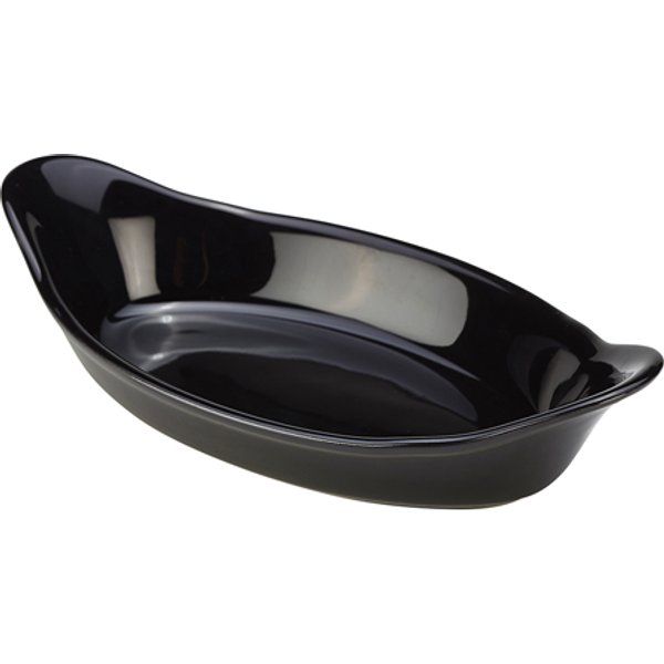 GenWare Stoneware Black Oval Eared Dish 22cm/ 8.5" - Pack of 4
