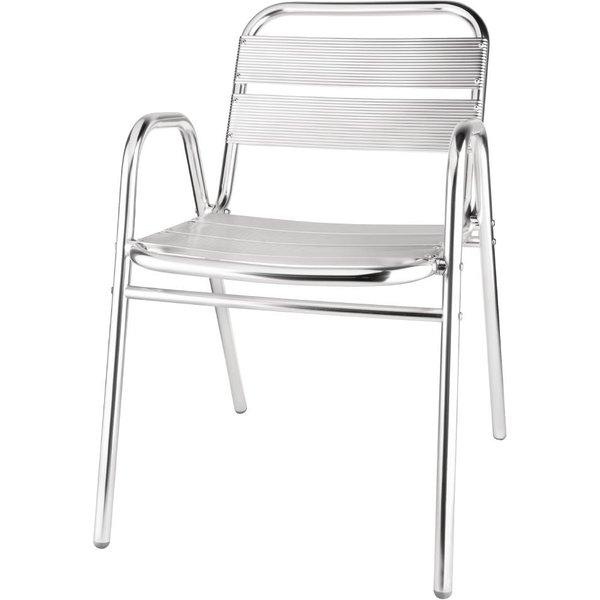 Bolero Aluminium Stacking Chairs Arched Arms (Pack of 4)