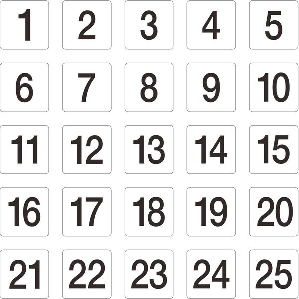 Olympia Plastic Table Number Inserts 1-50