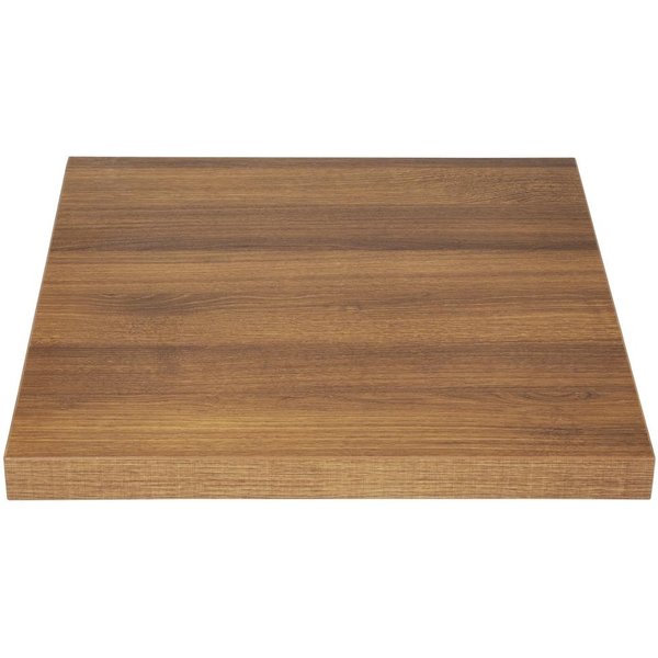 Bolero Pre-drilled Square Tabletop Rustic Oak 700mm