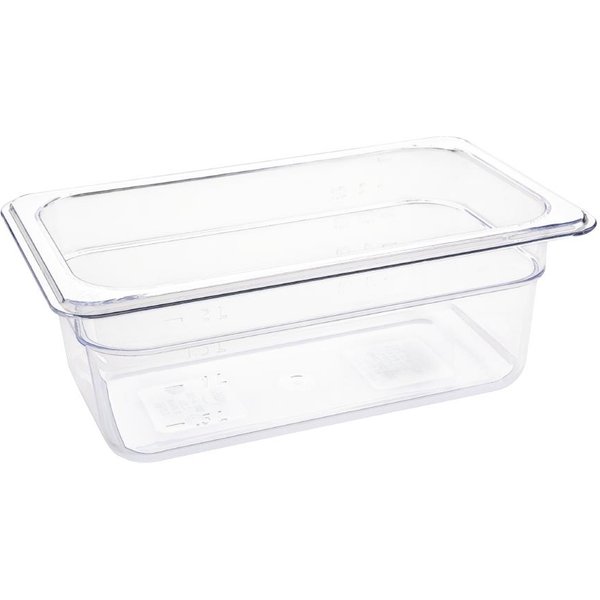 Vogue Polycarbonate 1/4 Gastronorm Container 100mm Clear