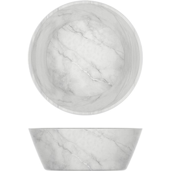White Marble Agra Melamine Bowl 20.5 x 7.5cm