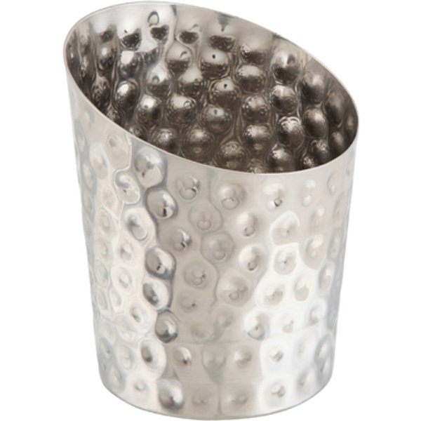 Hammered Stainless Steel Angled Cone 9.5 x 11.6cm (Dia x H) - Pack of 12