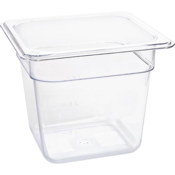 Vogue Polycarbonate 1/6 Gastronorm Container 150mm Clear