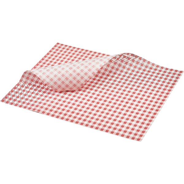 Greaseproof Paper Red Gingham Print 35 x 25cm