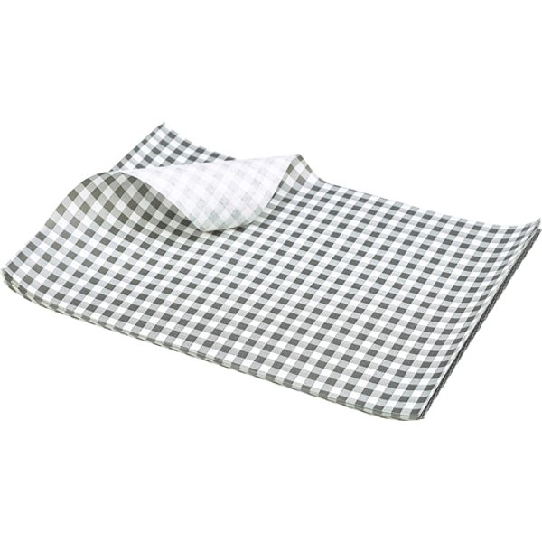 Greaseproof Paper Black Gingham Print 25 x 20cm