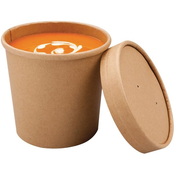 Colpac Recyclable Kraft Microwavable Soup Cups 350ml / 12oz (Pack of 500)