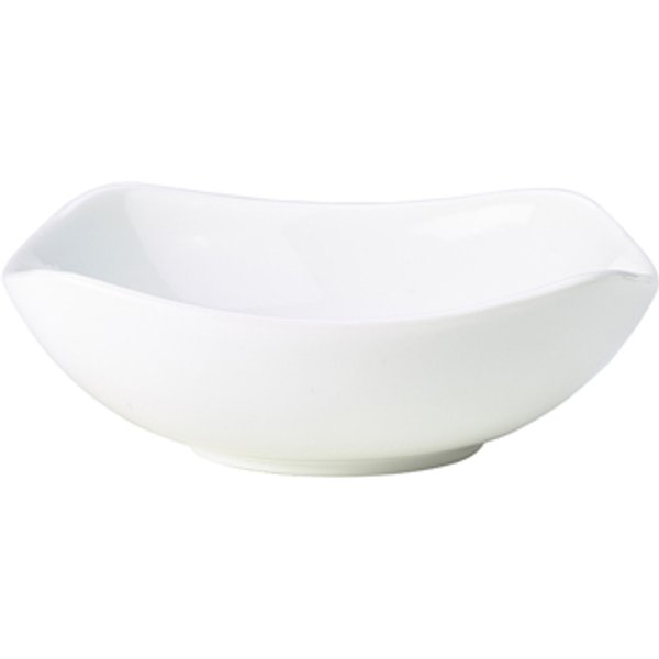 Genware Porcelain Rounded Square Bowl 15cm/ 6" - Pack of 6