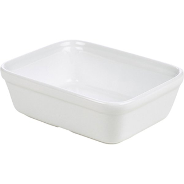 Genware Porcelain Rectangular Pie Dish 15.5x11.5cm/ 6 x 4.5" - Pack of 12