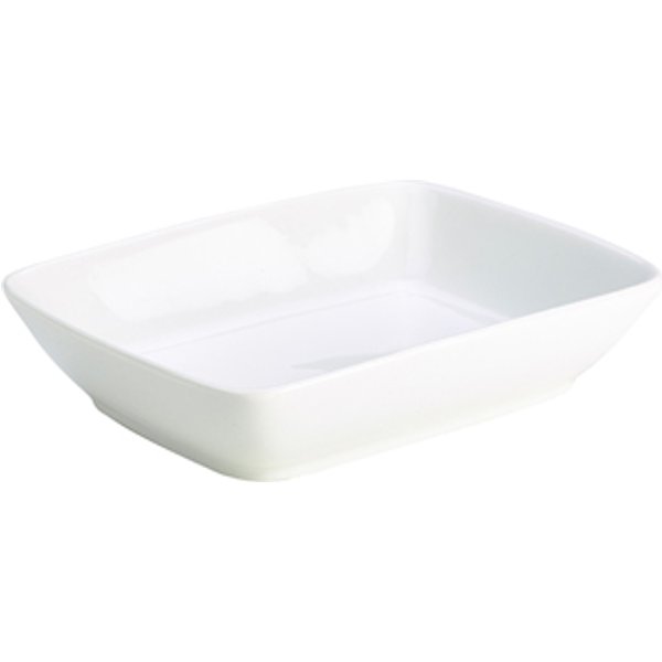 Genware Porcelain Rectangular Dish 19 x 14.5cm/ 7.5 x 5.75" - Pack of 6