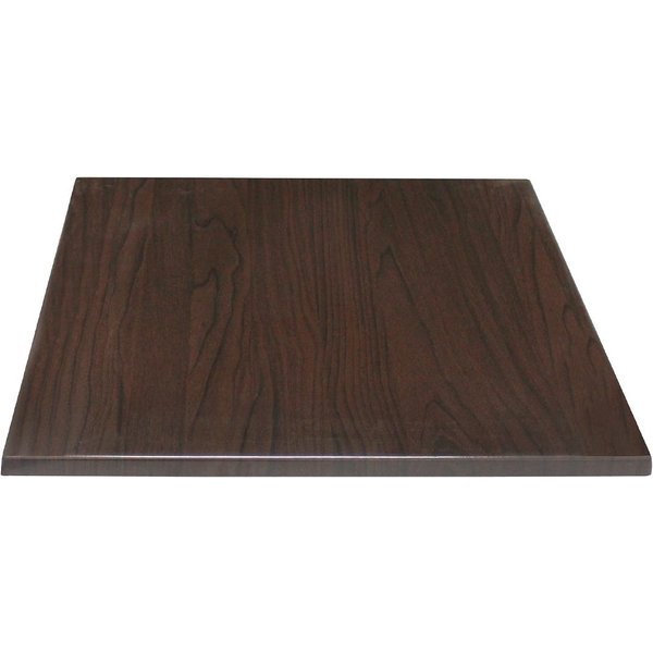 Bolero Pre-drilled Square Tabletop Dark Brown 700mm