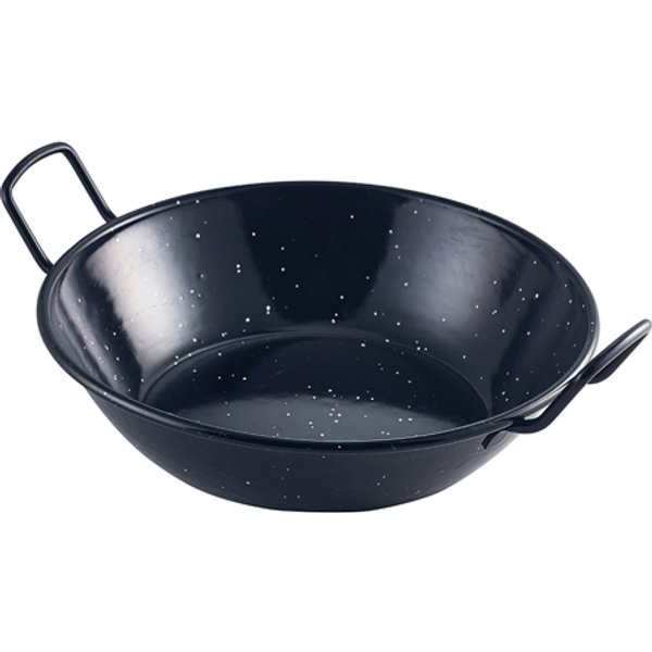 Black Enamel Dish 22cm - Pack of 6