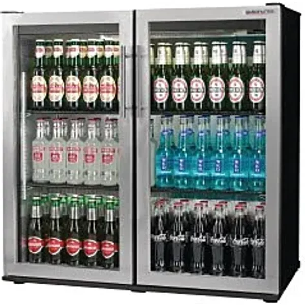 Autonumis RHC00005 Maxi Double with Stainless Steel Glass Hinged Doors Bottle Cooler 252 Litres